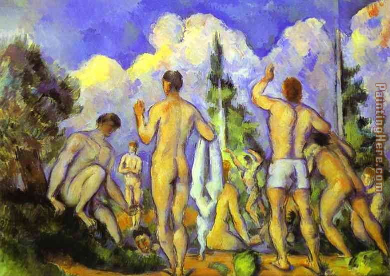 Bathers painting - Paul Cezanne Bathers art painting